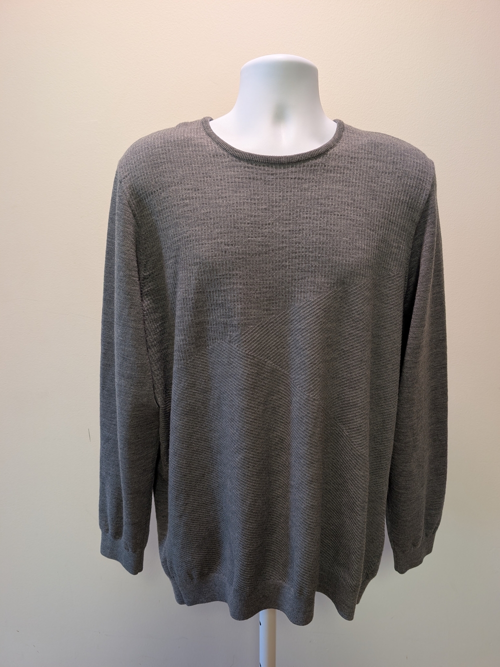 adiPure by Adidas Grey Textured Knit Golf Crewneck Sweater Mens XL